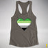 Aromantic Pride 8-Bit Pixel Heart Racerback Tank - Dark Grey